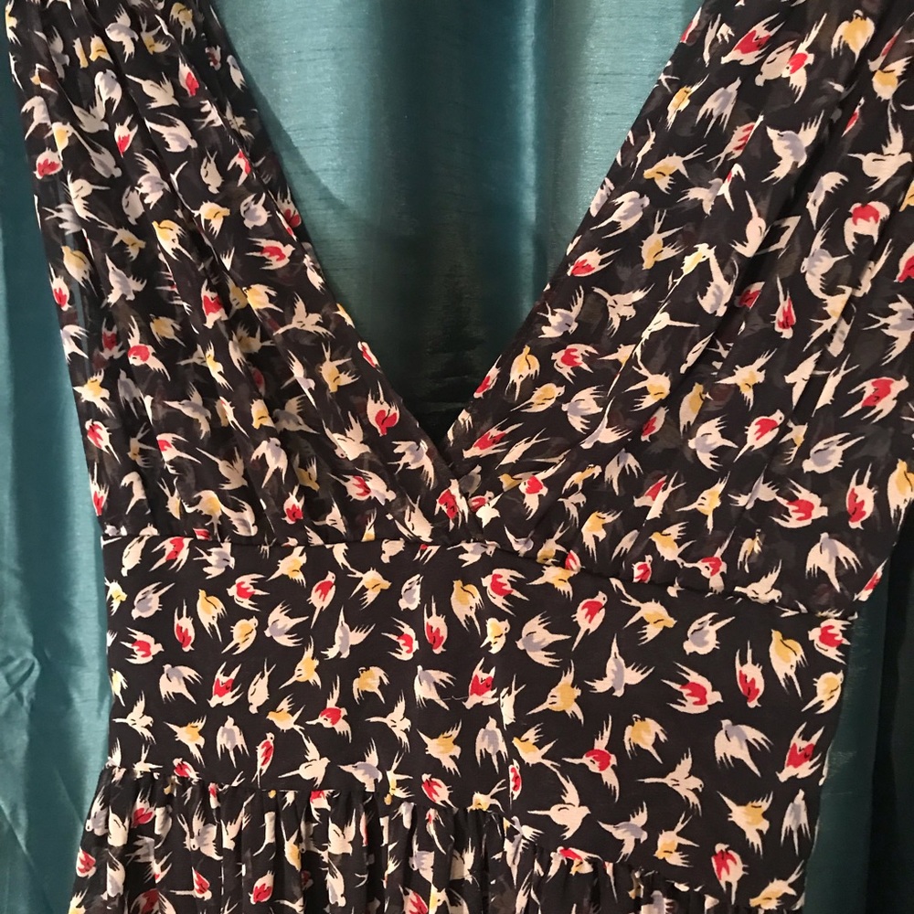 ZARA NWOT Colorful Birds Dress